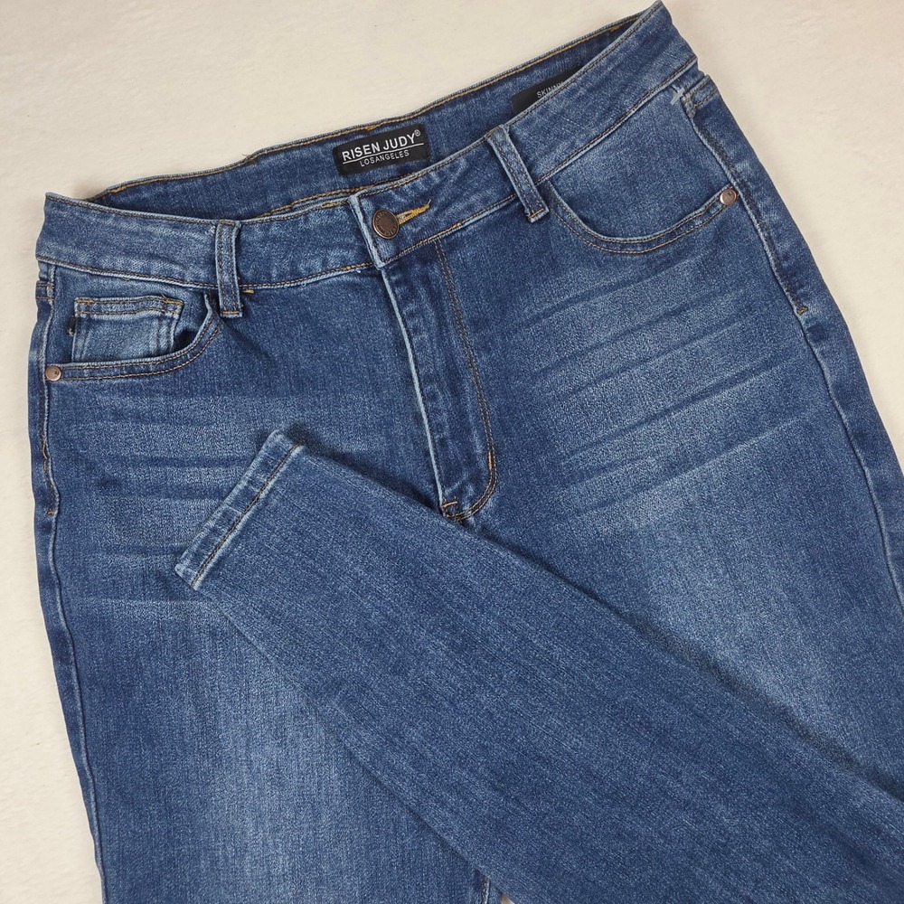 Risen Judy Los Angeles Skinny Jeans Medium Wash Denim Size 16W High Rise